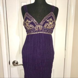 ABS Purple beaded embroidered gold Greek dress 4